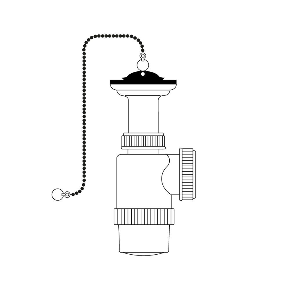 SIFON DE BOTELLA EXTENSIBLE V70 1" 1/2" CON CADENA Y TAPON - Imagen 2