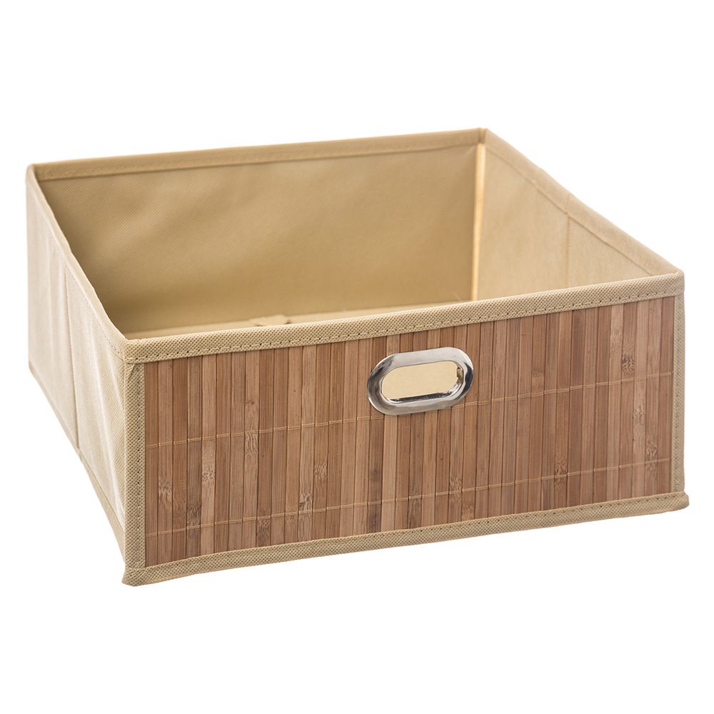 CESTA PARA MUEBLE DE ALMACENAJE BAMBÚ NATURAL 31 x 31 x 13,5 cm