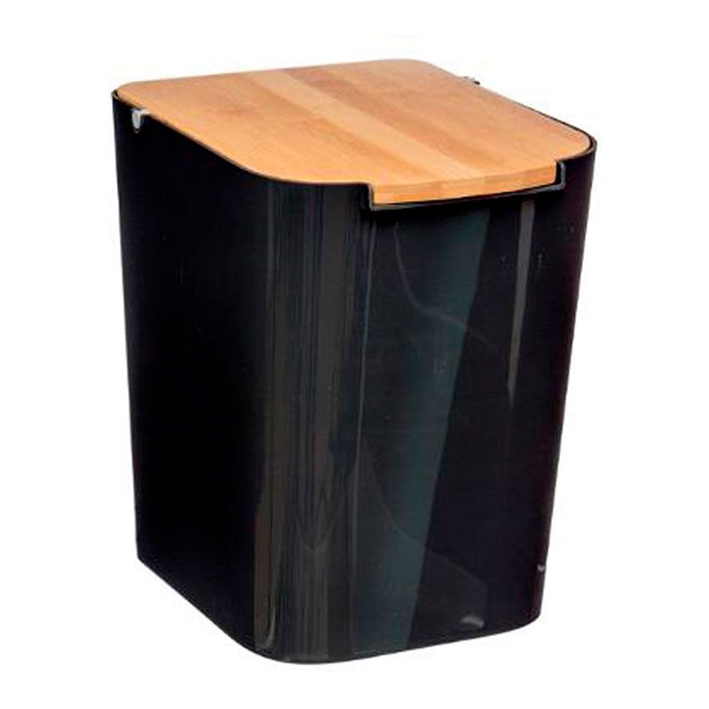 PAPELERA DE BAMBU-NEGRO 5 l