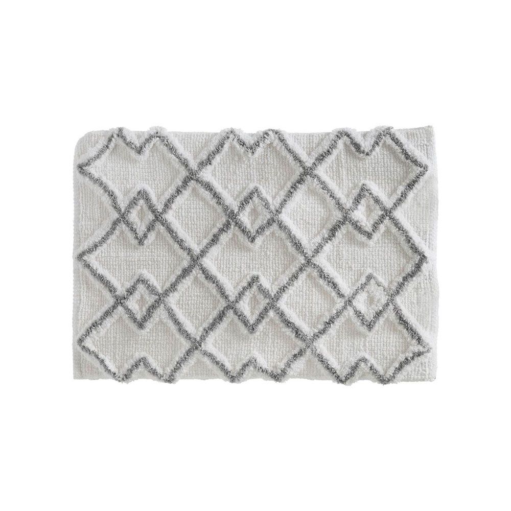 ALFOMBRA DE BAÑO ETNICA GRIS 50 x 75 cm