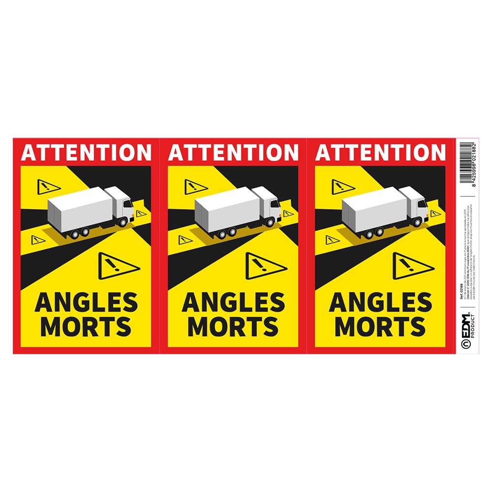 PACK 3 ADHESIVOS "ANGLES MORTS" CAMIÓN 17 x 25 cm - Imagen 5