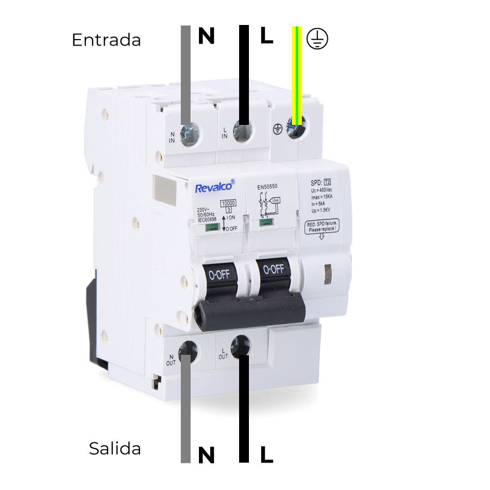 IGA 2P 32A C 10KA - PROTECTOR DE SOBRETENSION PERMANENTE SEGUN NORMATIVA EN-50550 Y TRANSITORIO 5-15KA 275V - Imagen 2