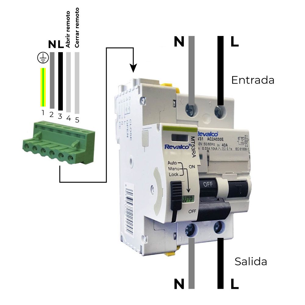 INTERRUPTOR DIFERENCIAL 2P 40A 30mA AC C/RECONEXION AUTOMATICA CON 3 TIEMPOS DE REARME 10/60/300 SEGUNDOS - Imagen 2