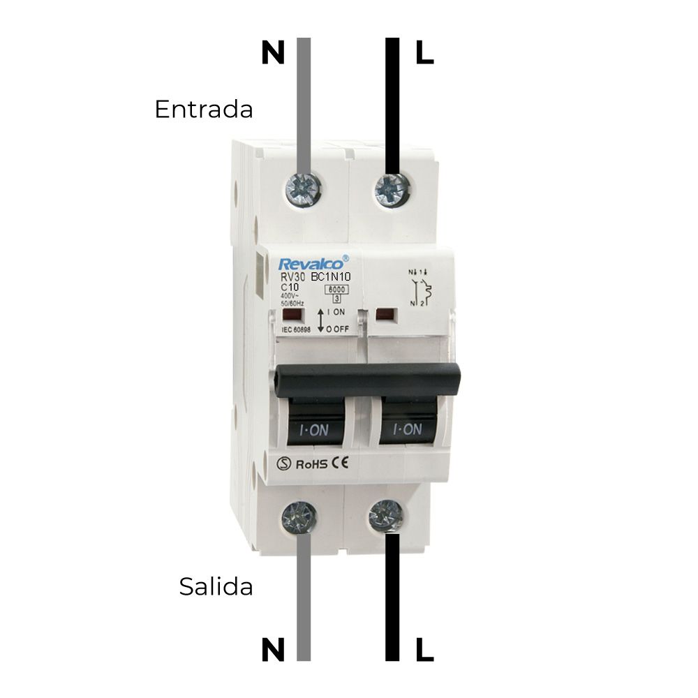 MAGNETOTERMICO REVALCO 1POLO+NEUTRO 16A - Imagen 2