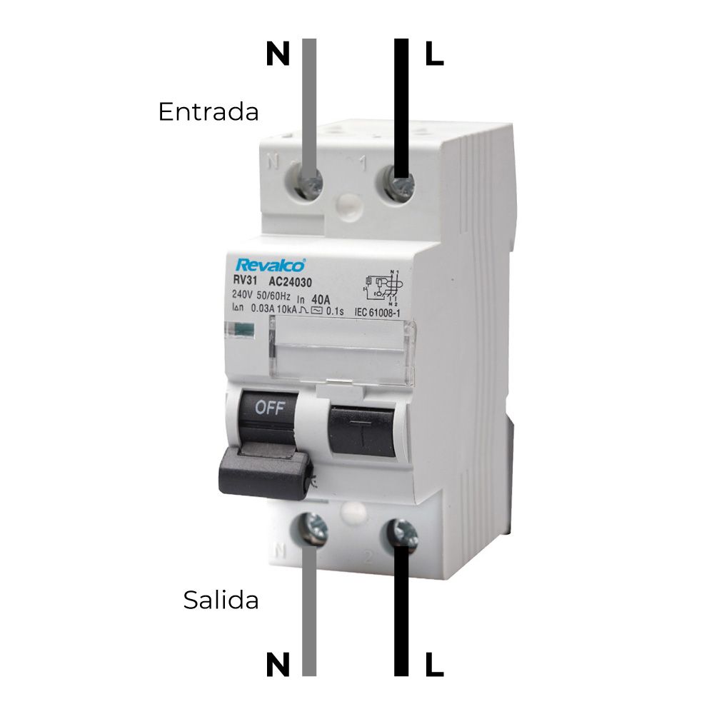 INTERRUPTOR DIFERENCIAL 2 POLOS REVALCO 40A - Imagen 2