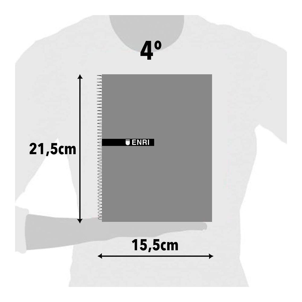 CUADERNO DE TAPA BLANDA ENRI ESPIRAL DIN A5 CUADRICULADO COLORES SURTIDOS - Imagen 3