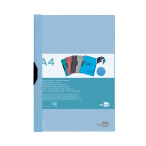CARPETA DOSSIER PINZA LATERAL PP DIN A 4 AZUL CELESTE