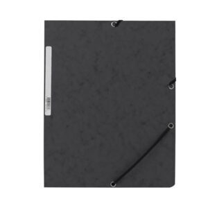 CARPETA CON GOMAS CARTÓN NEGRA CON SOLAPAS DIN A4