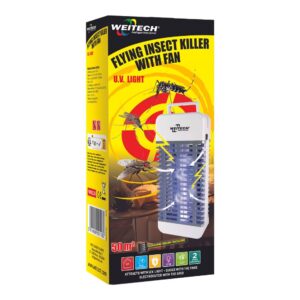MATA INSECTOS CON LUZ UV Y ASPIRADOR 50 m², 15,5 x 8 x 34 cm
