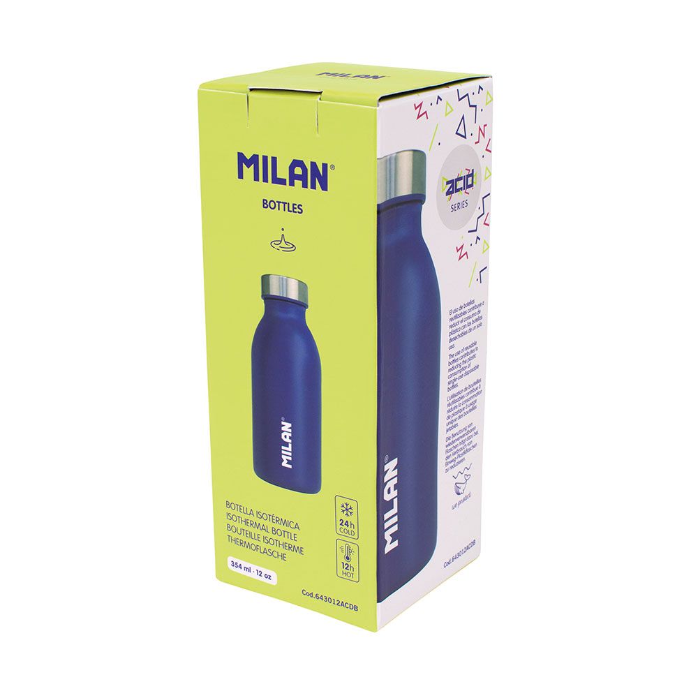 BOTELLA ISOTÉRMICA DE ACERO INOXIDABLE 304 SERIE ACID AZUL MARINO 354 ml - Imagen 2