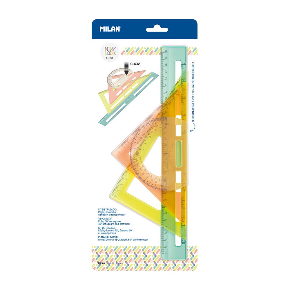KIT DE REGLAS DE TRAZADO SERIE NEW LOOK TRANSPARENTES - Imagen 3