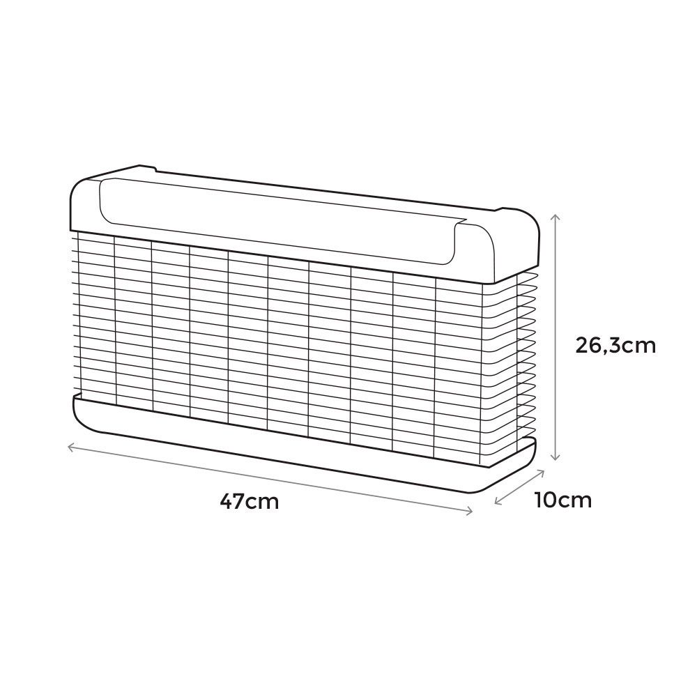 MATA INSECTOS PROFESIONAL ELECTRÓNICO CON LED, COLOR NEGRO, 13W, 300 m², 47 x 10 x 26,3 cm - Imagen 2
