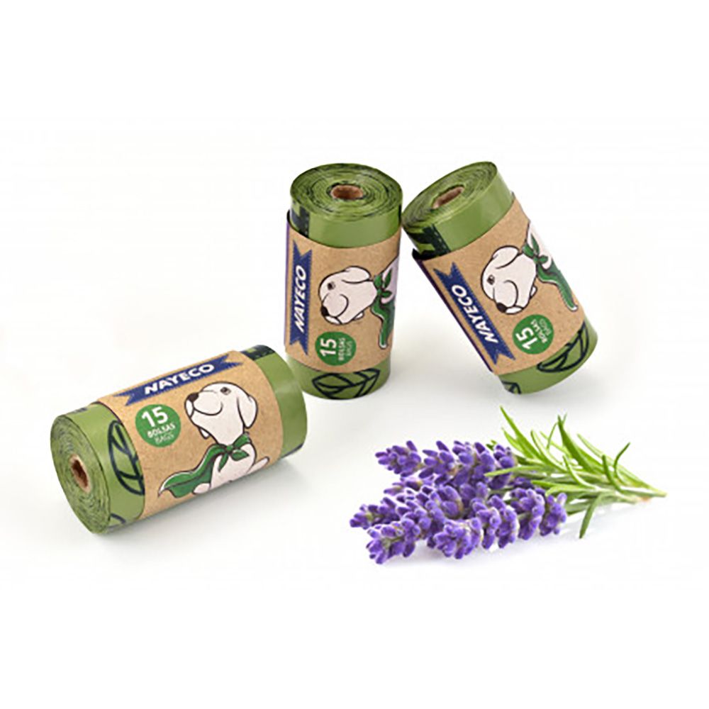 ROLLO DE 15 BOLSAS HIGIÉNICAS DEGRADABLES AROMA LAVANDA 33 x 22 cm - Imagen 2