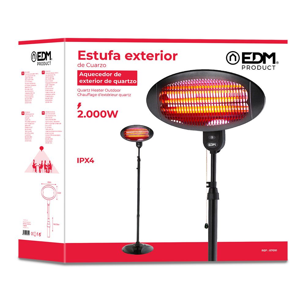 ESTUFA DE CUARZO DE EXTERIOR 2000 W - Imagen 2