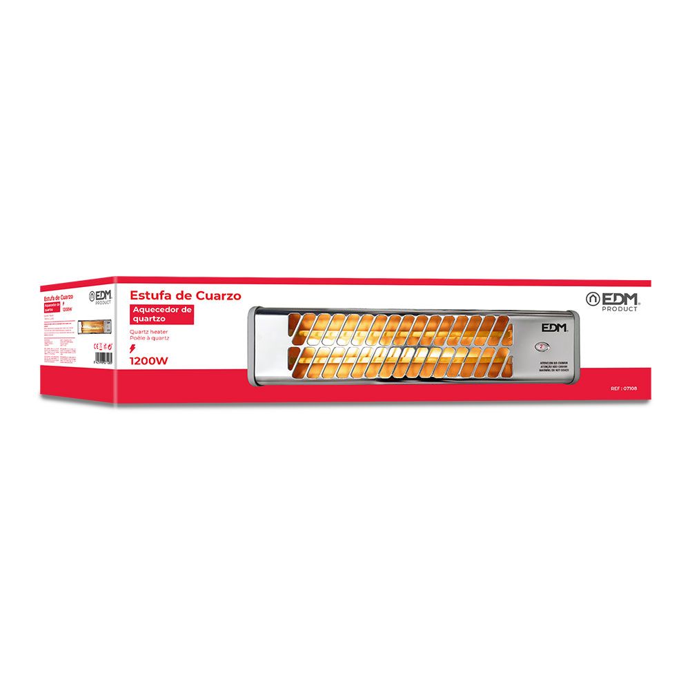 ESTUFA DE BAÑO DE CUARZO ORIENTABLE 600 / 1200 W MODELO CROMO - Imagen 2