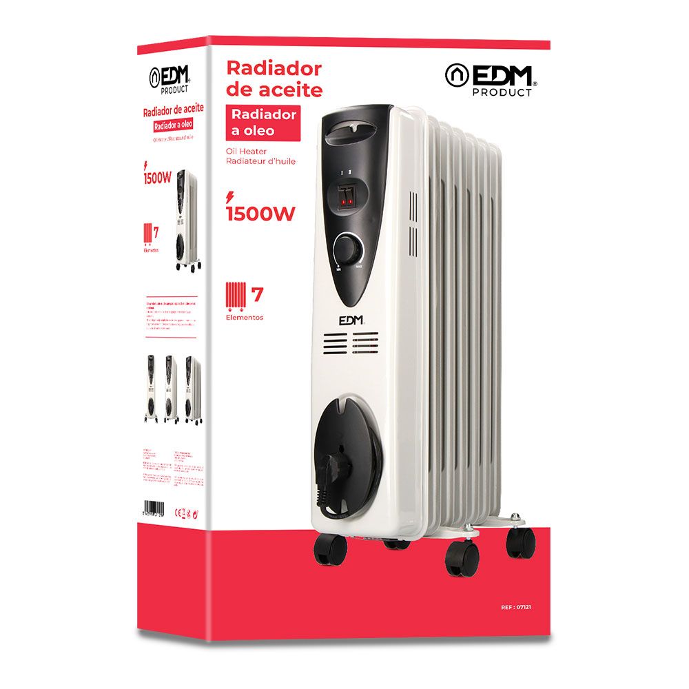 RADIADOR DE ACEITE 1500 W CON 7 ELEMENTOS - Imagen 2