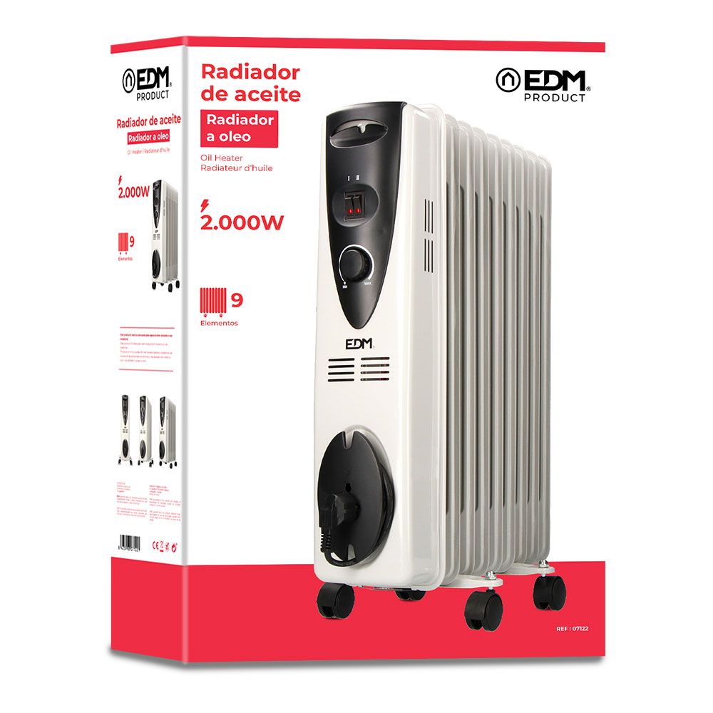 RADIADOR DE ACEITE 2000 W CON 9 ELEMENTOS - Imagen 2