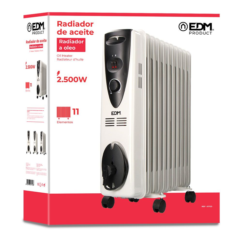 RADIADOR DE ACEITE 2500 W CON 11 ELEMENTOS - Imagen 2