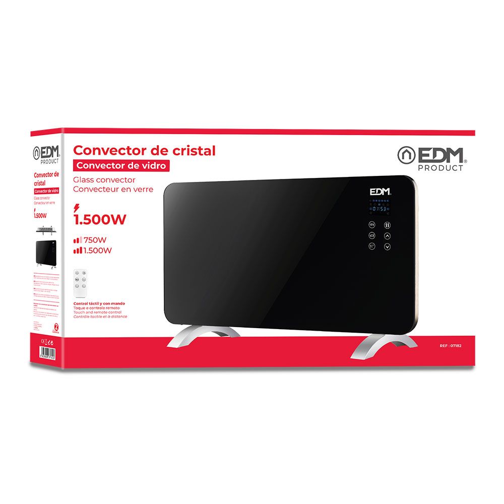 CONVECTOR CON PLACA DE CRISTAL 1500 W - Imagen 2