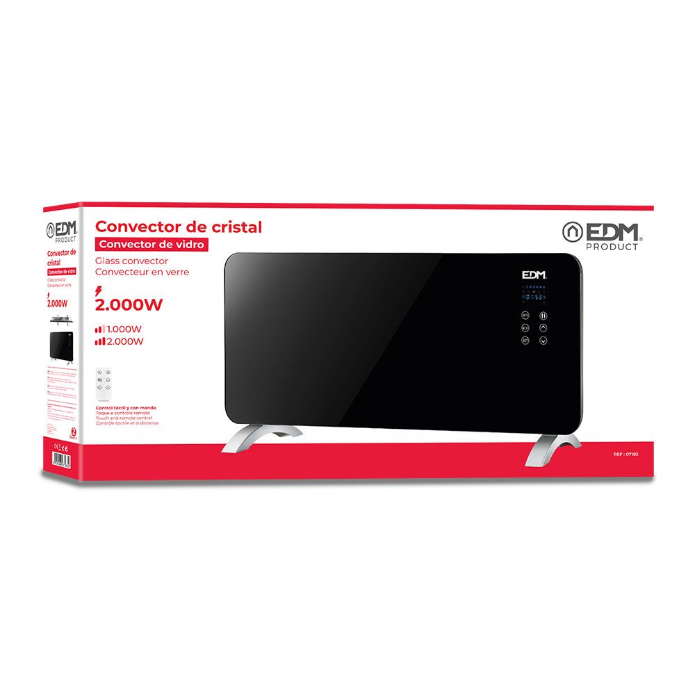 CONVECTOR CON PLACA DE CRISTAL 2000 W - Imagen 2