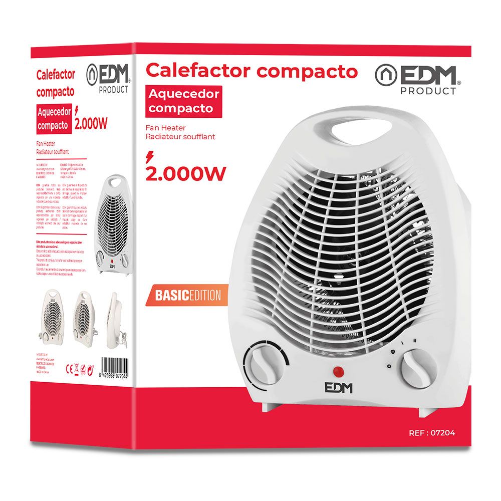 CALEFACTOR COMPACTO 1000 - 2000 W BLANCO - Imagen 2