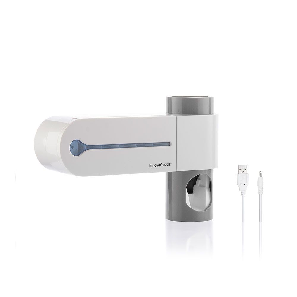 ESTERILIZADOR UV DE CEPILLOS DENTALES CON SOPORTE Y DISPENSADOR DE DENTÍFRICO