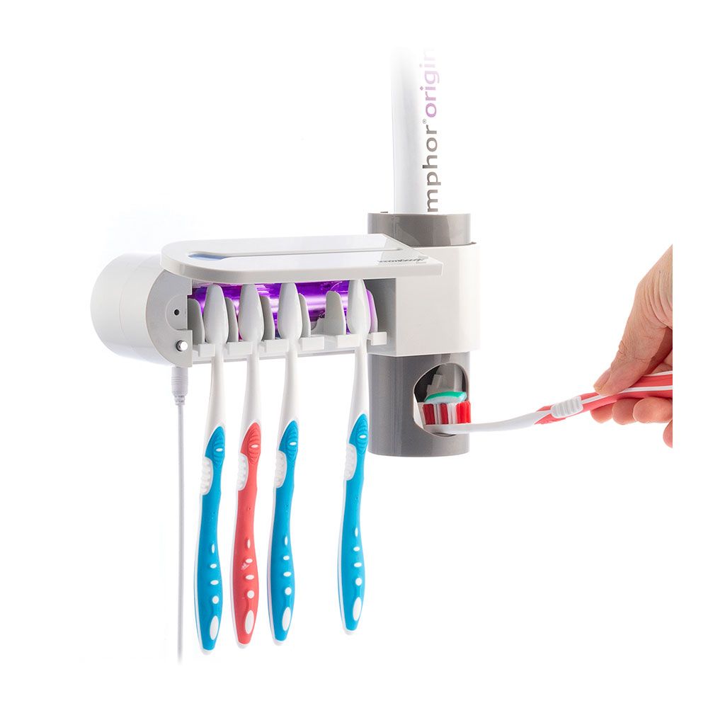 ESTERILIZADOR UV DE CEPILLOS DENTALES CON SOPORTE Y DISPENSADOR DE DENTÍFRICO - Imagen 2