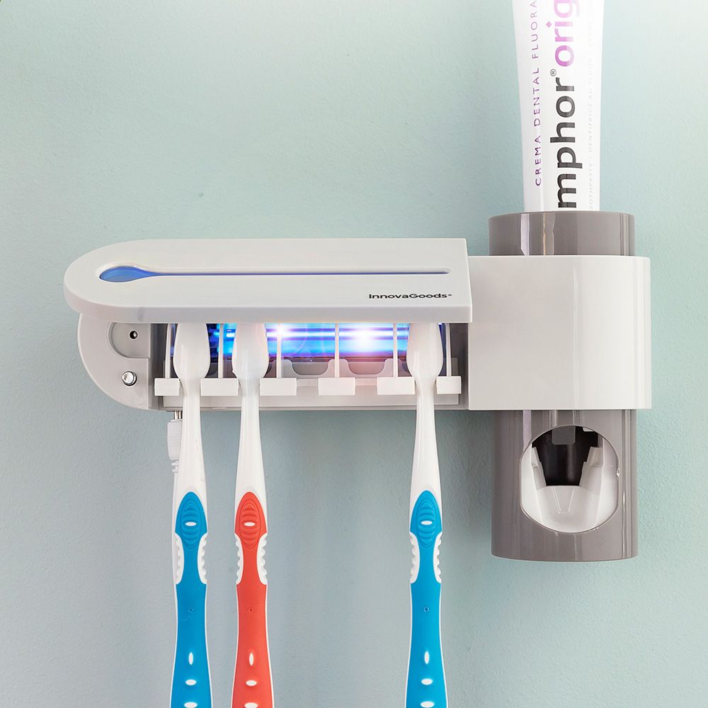 ESTERILIZADOR UV DE CEPILLOS DENTALES CON SOPORTE Y DISPENSADOR DE DENTÍFRICO - Imagen 3