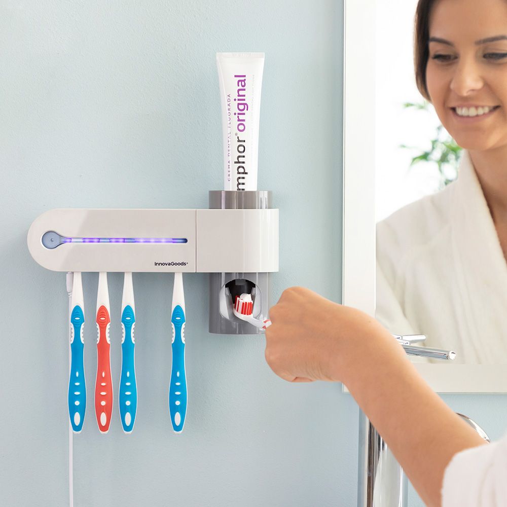 ESTERILIZADOR UV DE CEPILLOS DENTALES CON SOPORTE Y DISPENSADOR DE DENTÍFRICO - Imagen 6
