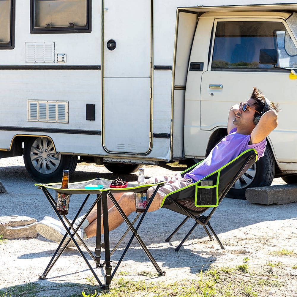 MESA DE CAMPING PLEGABLE TEXTIL CON FUNDA CAFOLBY - Imagen 4