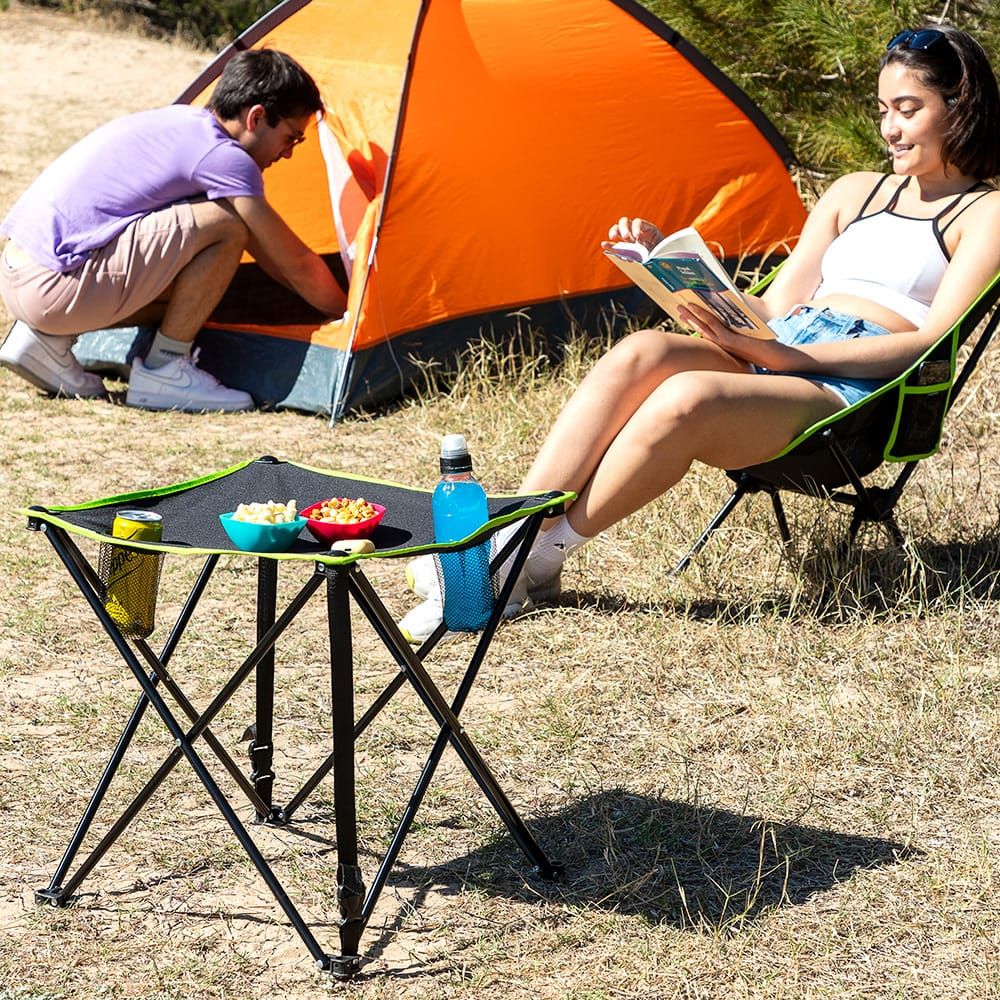 MESA DE CAMPING PLEGABLE TEXTIL CON FUNDA CAFOLBY - Imagen 6