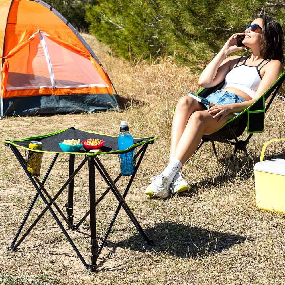 MESA DE CAMPING PLEGABLE TEXTIL CON FUNDA CAFOLBY - Imagen 13
