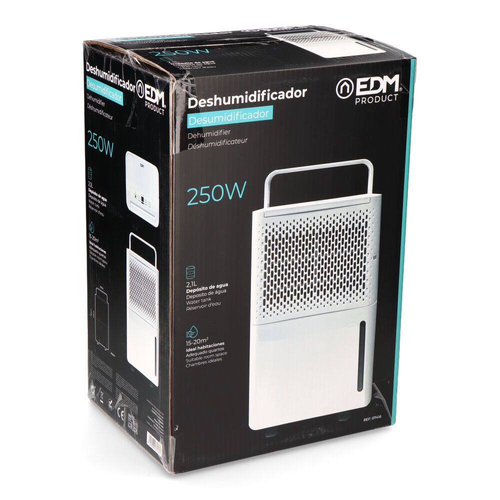 DESHUMIDIFICADOR 250 W 12L/DÍA DEPÓSITO 2,1L - Imagen 4