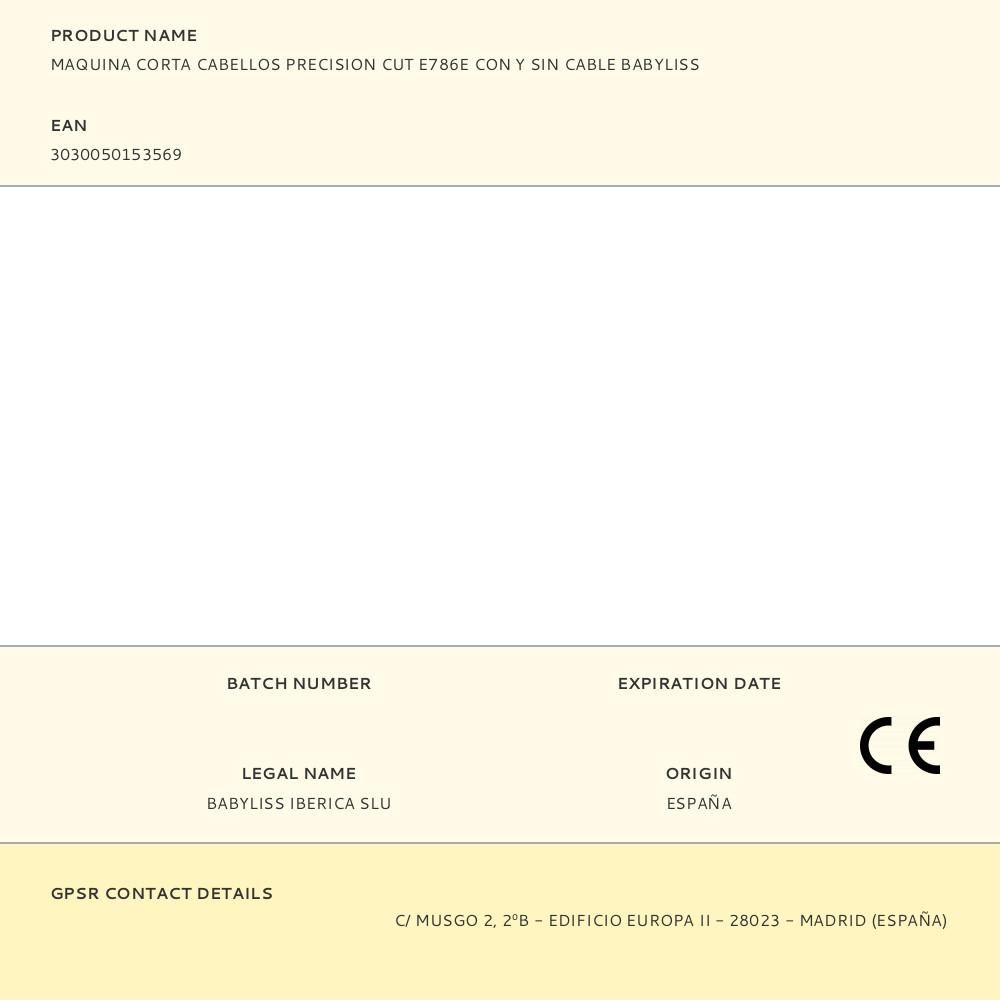 MAQUINA CORTA CABELLOS PRECISION CUT E786E CON Y SIN CABLE BABYLISS - Imagen 4