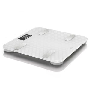 BASCULA DE BAÑO SMART BLUETOOTH CON CÁLCULO DE LA COMPOSICIÓN CORPORAL, COLOR BLANCO, MÁXIMO 180 kg