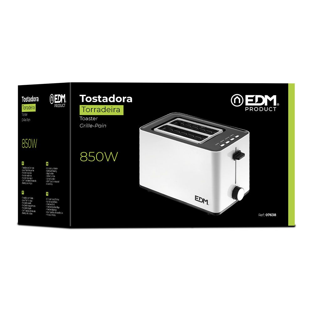 TOSTADORA DOBLE RANURA WHITE DESIGN 850 W - Imagen 2