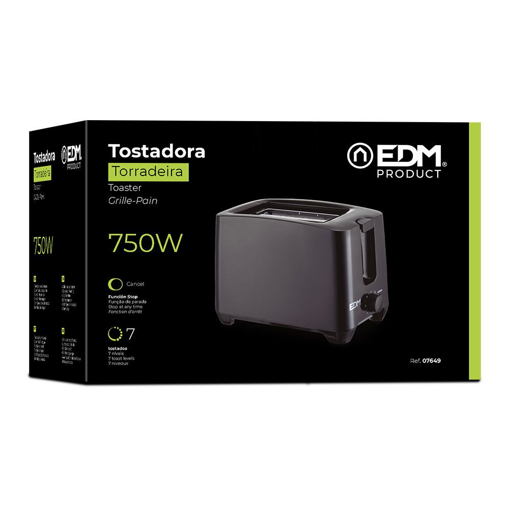 TOSTADORA DOBLE RANURA BLACK DESIGN, 750 W - Imagen 2