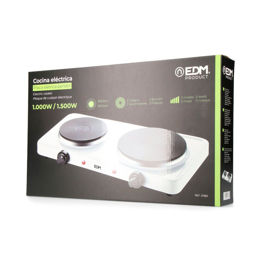 COCINA ELECTRICA 2 FUEGOS 1000-1500 W - Imagen 3