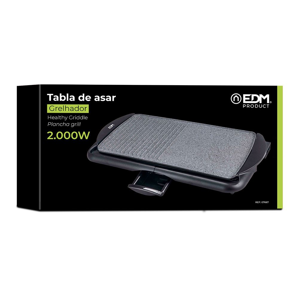 TABLA DE ASAR EFECTO PIEDRA 2000 W 61,5 x 31 x 8 cm - Imagen 2