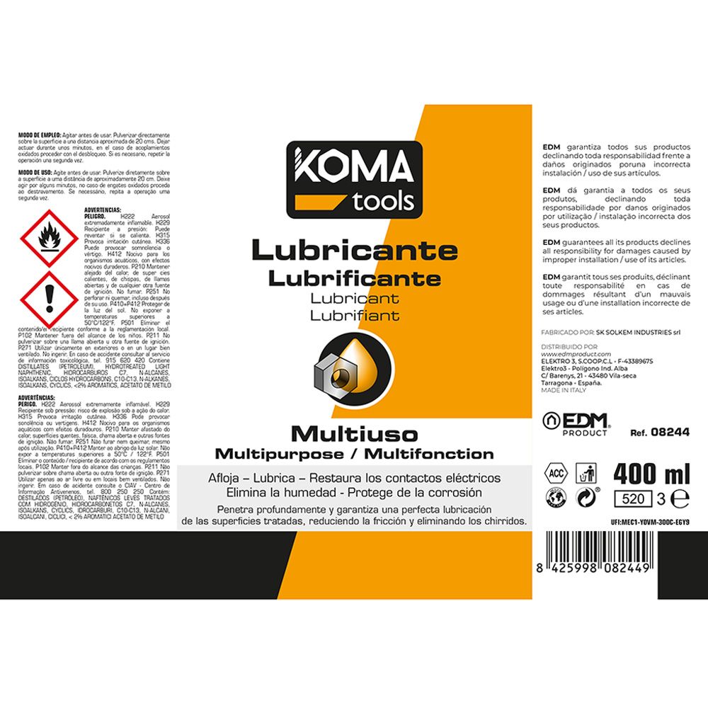 LUBRICANTE MULTIUSOS SPRAY 400 ml - Imagen 4