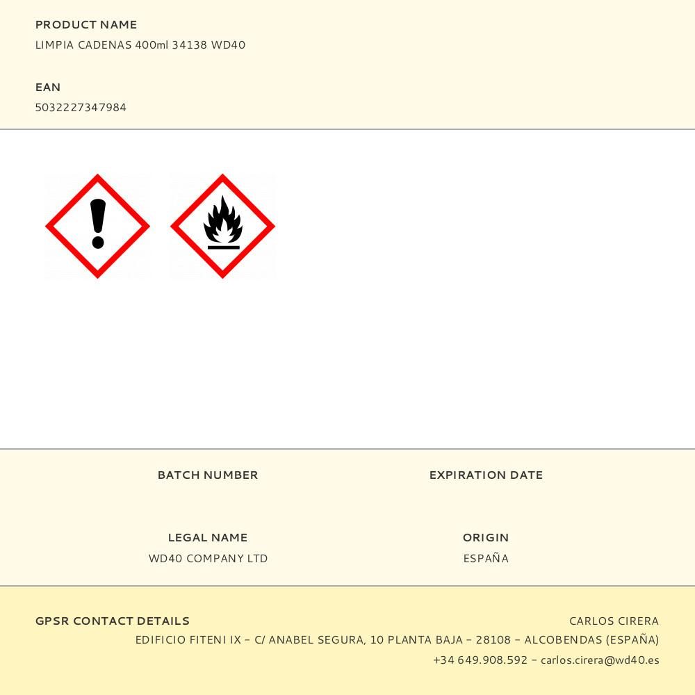 LIMPIA CADENAS SPECIALIST 400 ml - Imagen 2