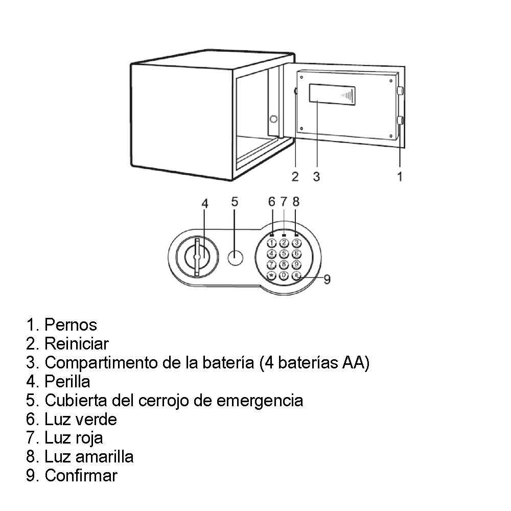 CAJA FUERTE ELECTRONICA REFORZADA 31 x 20 x 20 cm - Imagen 2