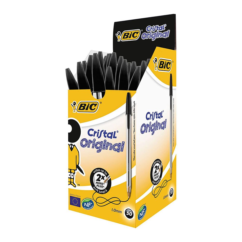 BOLÍGRAFOS CRISTAL NEGRO, 50 uds - Imagen 2