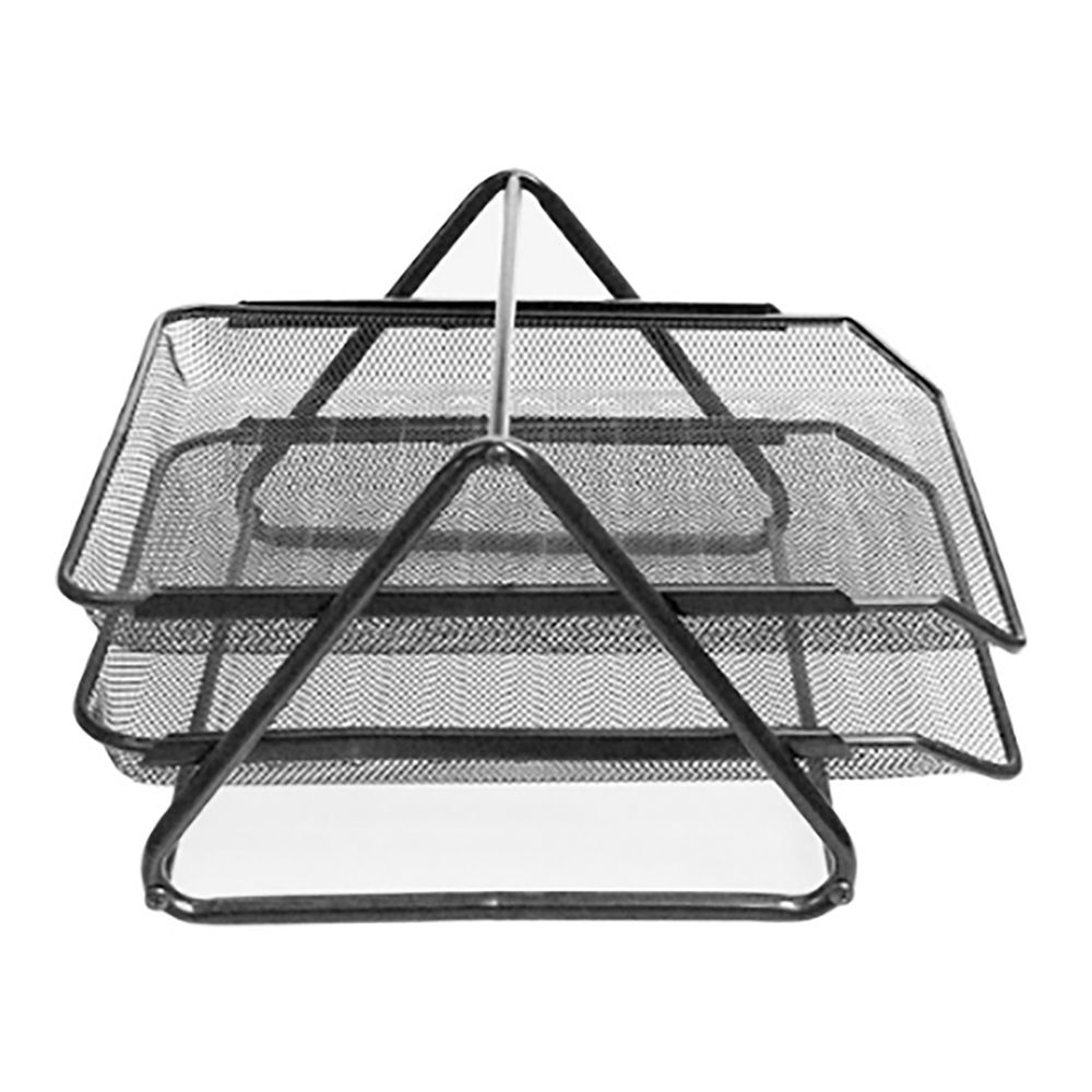 BANDEJA SOBREMESA METÁLICA REJILLA GXA100 NEGRA 2 BANDEJAS 30 x 35 x 18,5 cm - Imagen 2