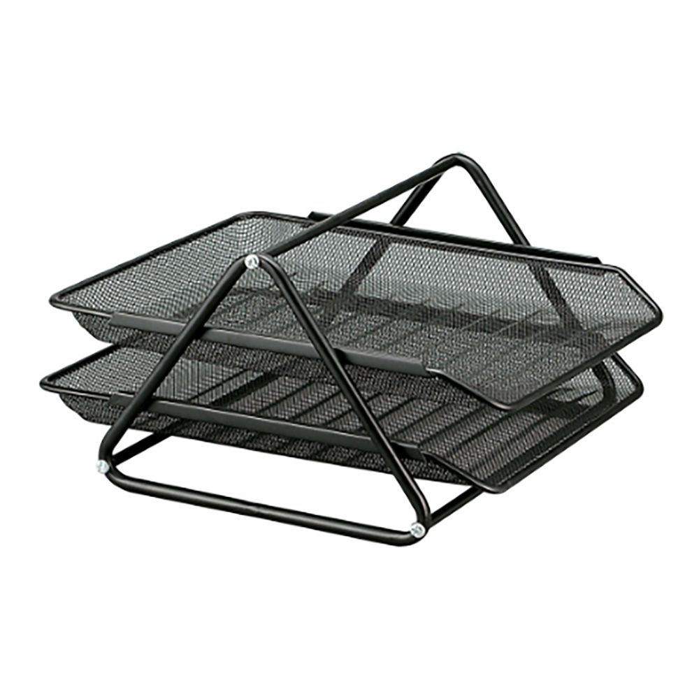 BANDEJA SOBREMESA METÁLICA REJILLA GXA100 NEGRA 2 BANDEJAS 30 x 35 x 18,5 cm - Imagen 3