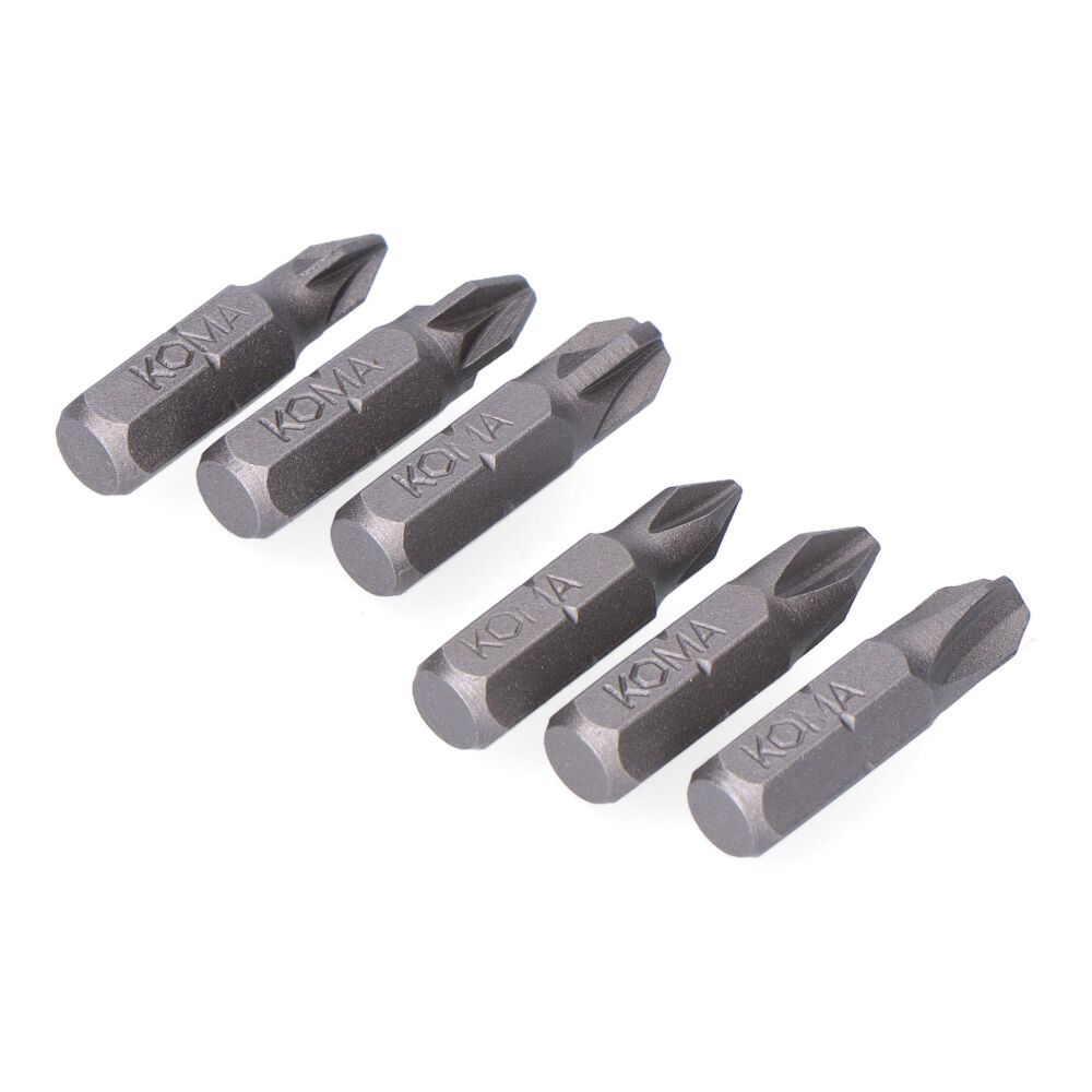 PUNTAS PHILLIPS PH1-2-3 x 25 mm, POZIDRIVE PZ1-2-3 x 25 mm, 6 PIEZAS - Imagen 2
