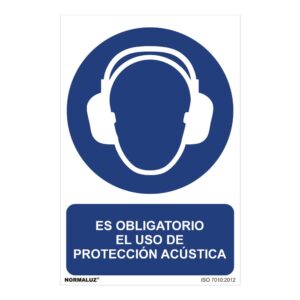 CARTEL "ES OBLIGATORIO EL USO DE PROTECCION ACUSTICA" (PVC 0,7mm) 30x40cm NORMALUZ