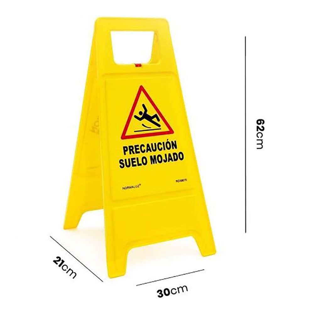 PANEL AMARILLO PRECAUCION SUELO MOJADO 62cm Al. NORMALUZ - Imagen 5