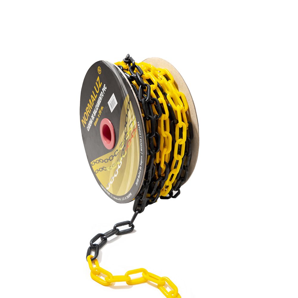 CADENA PLASTICO AMARILLA Y NEGRA, 25M - Imagen 2