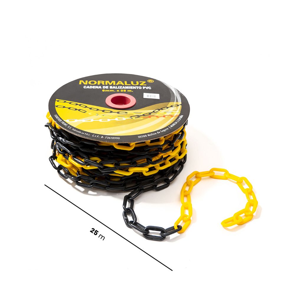CADENA PLASTICO AMARILLA Y NEGRA, 25M - Imagen 5